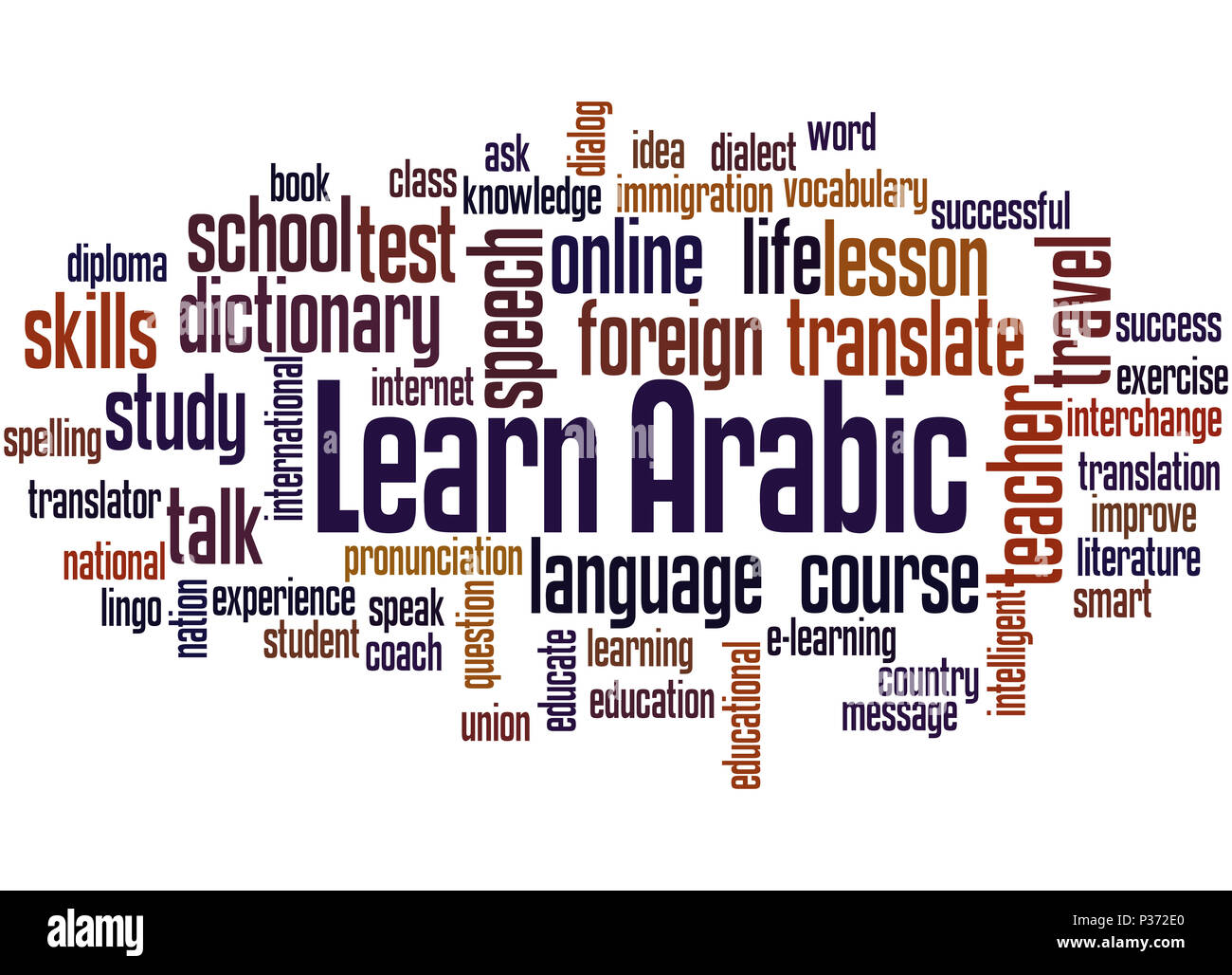 learn-arabic-word-cloud-concept-on-white-background-P372E0